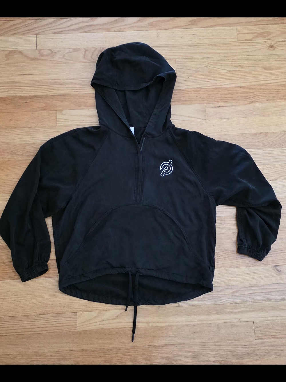 Lululemon Women's 6 Black Peloton City Stroll Half-Zip Hooded Pullover